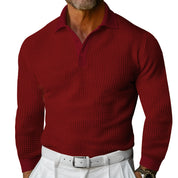 Leonardo Knit Polo | Heren Gebreide Polo met Lange Mouwen