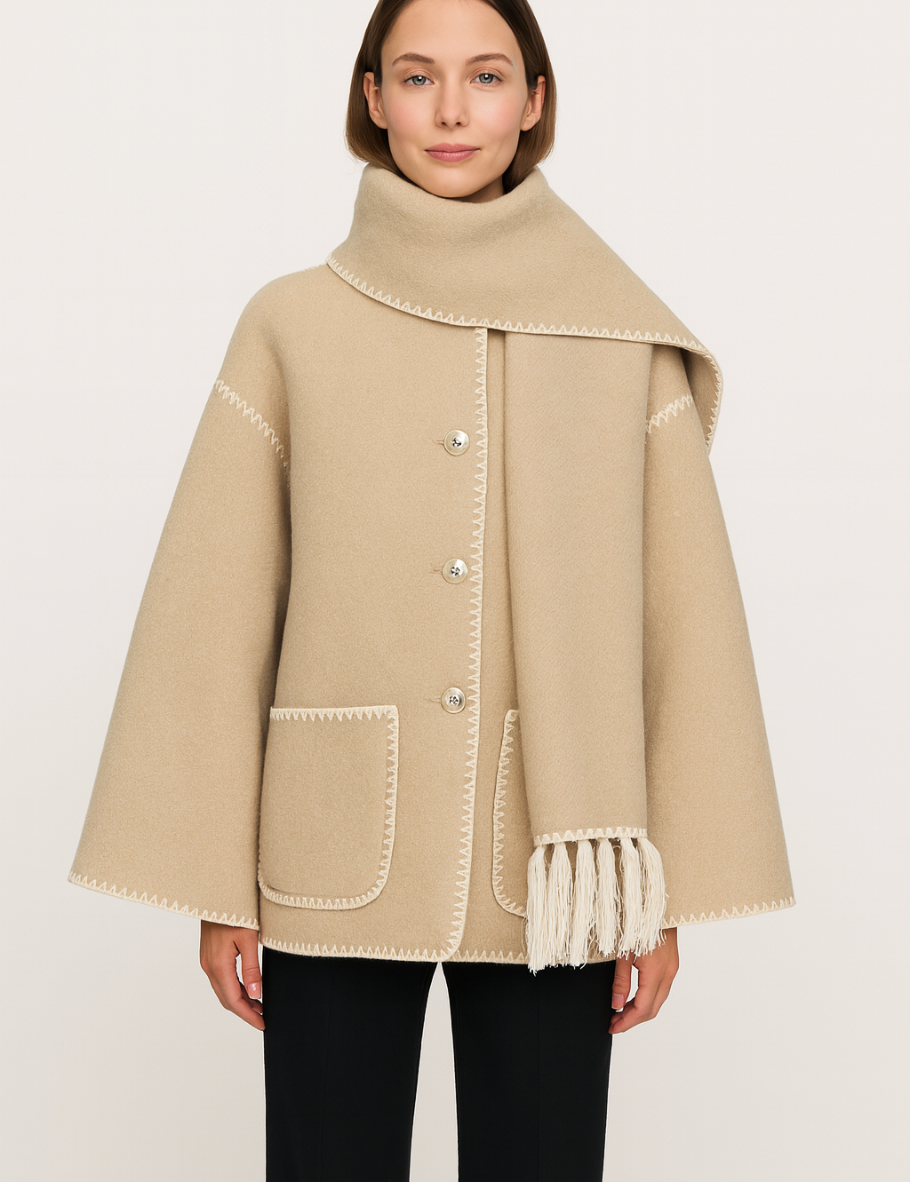 Isabella_van_Amstel_Luxe_Dames_Sjaal_Jas_Beige_Model_2.png