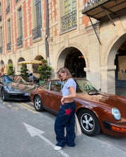 Amélie Duvant | Jeans met Rode Geborduurde Sterren