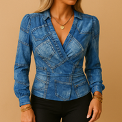 ZAAN Original | Katy van Beurden | Dames Top met V-Hals en Getailleerde Pasvorm