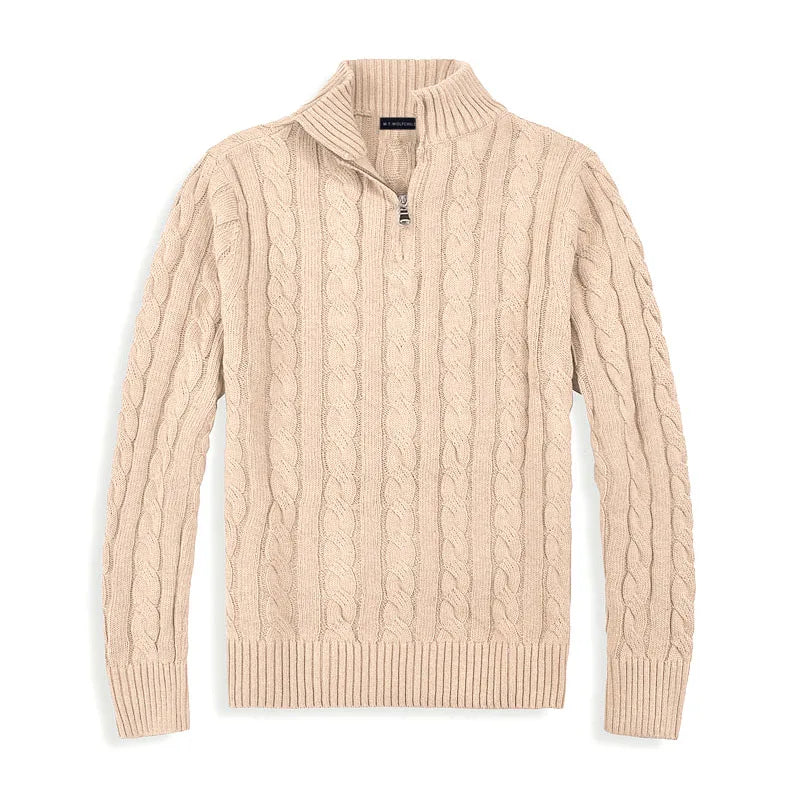 Laurent de Vries | Luxe Heren Half-Zip Trui met Hoge Kraag
