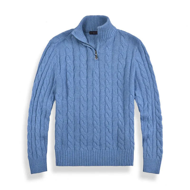 Laurent de Vries | Luxe Heren Half-Zip Trui met Hoge Kraag