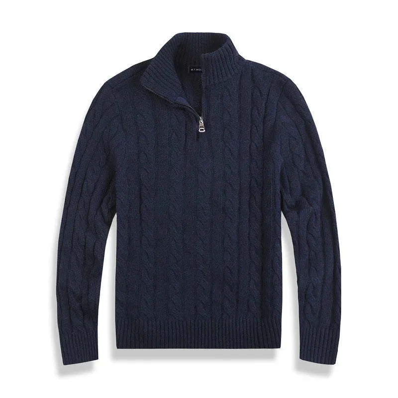 Laurent de Vries | Luxe Heren Half-Zip Trui met Hoge Kraag