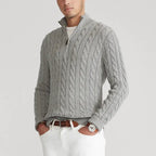 Laurent de Vries | Luxe Heren Half-Zip Trui met Hoge Kraag