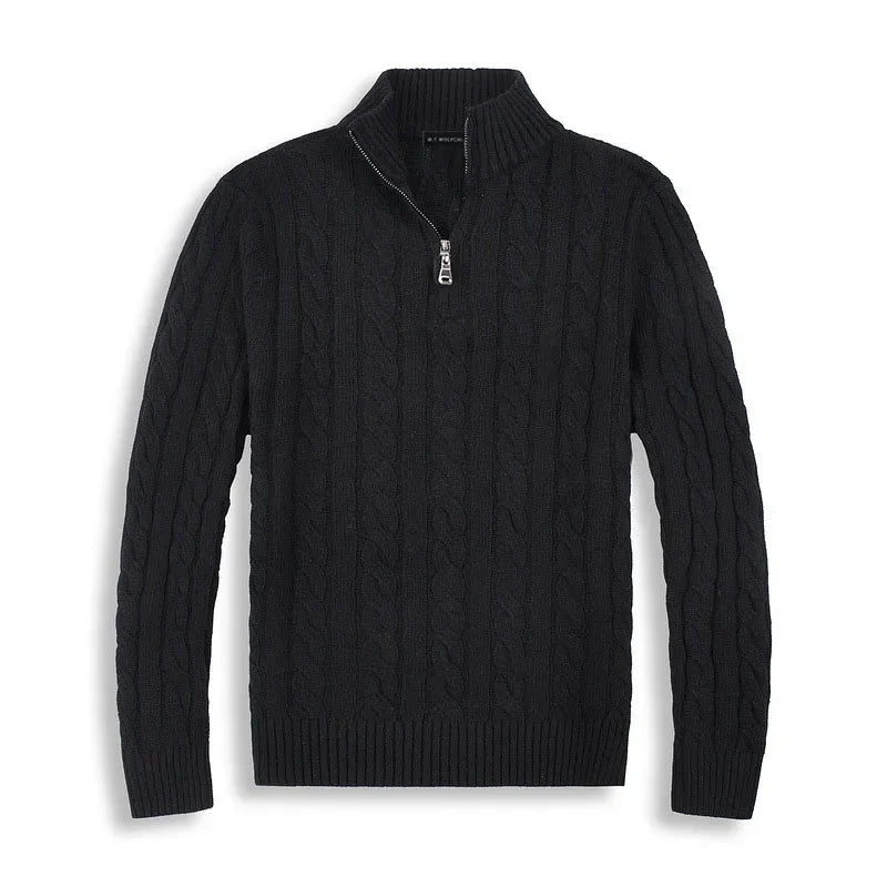 Laurent de Vries | Luxe Heren Half-Zip Trui met Hoge Kraag