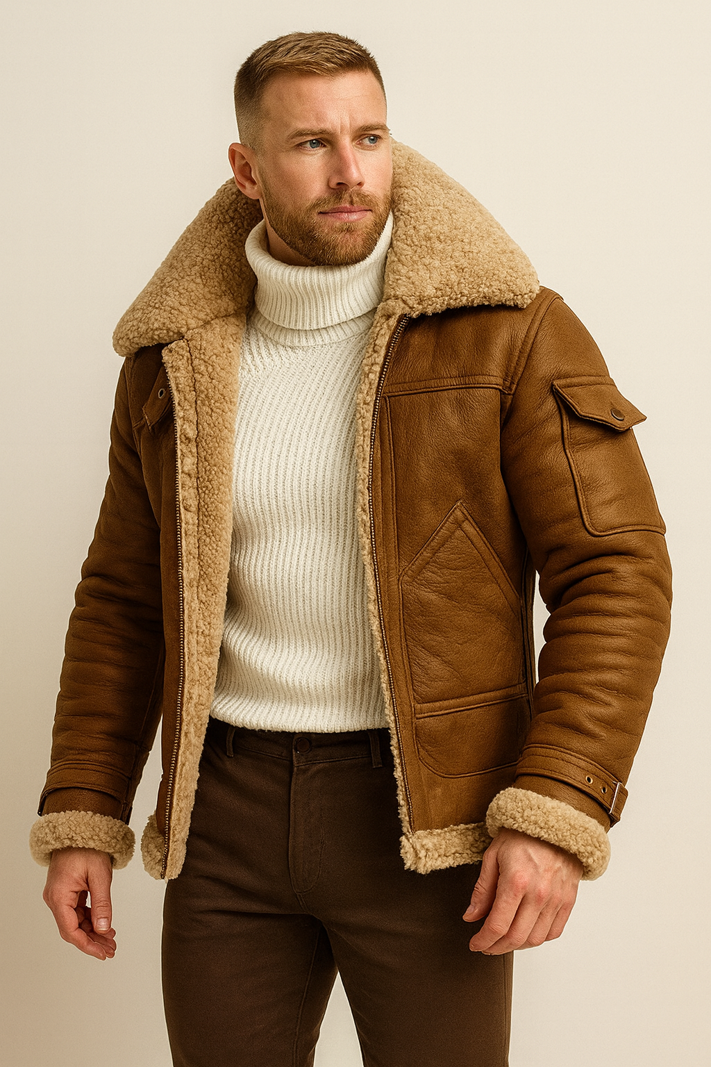 Leonardo Romano | Luxe Leren Pilotenjack voor Heren