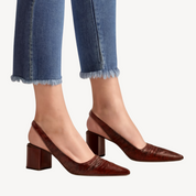 Lorena Valmont | Orthopedische Damespumps met Krokodillenprint en Voetboogondersteuning