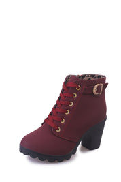 Lucia Hernandez | Dames Martin boots met gesp en dikke hak