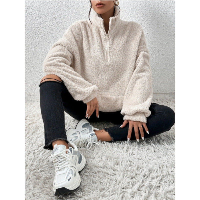 Lucia Hernandez | Dames fleece pullover met hoge kraag