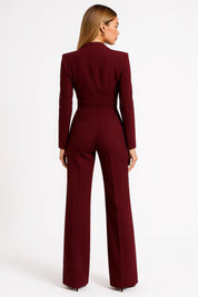 ZAAN Original | Luxe Blazer Jumpsuit met V-hals en Wide-leg Pasvorm