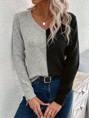 Noa Ortega | Elegant V-hals Trui met Lange Mouwen