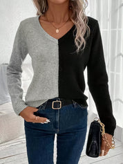 Noa Ortega | Elegant V-hals Trui met Lange Mouwen