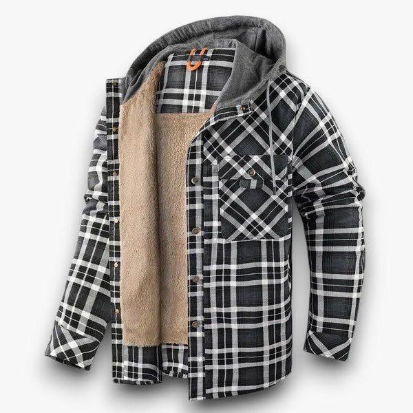 Ruben Delgado | Heren Geruite Jas met Capuchon