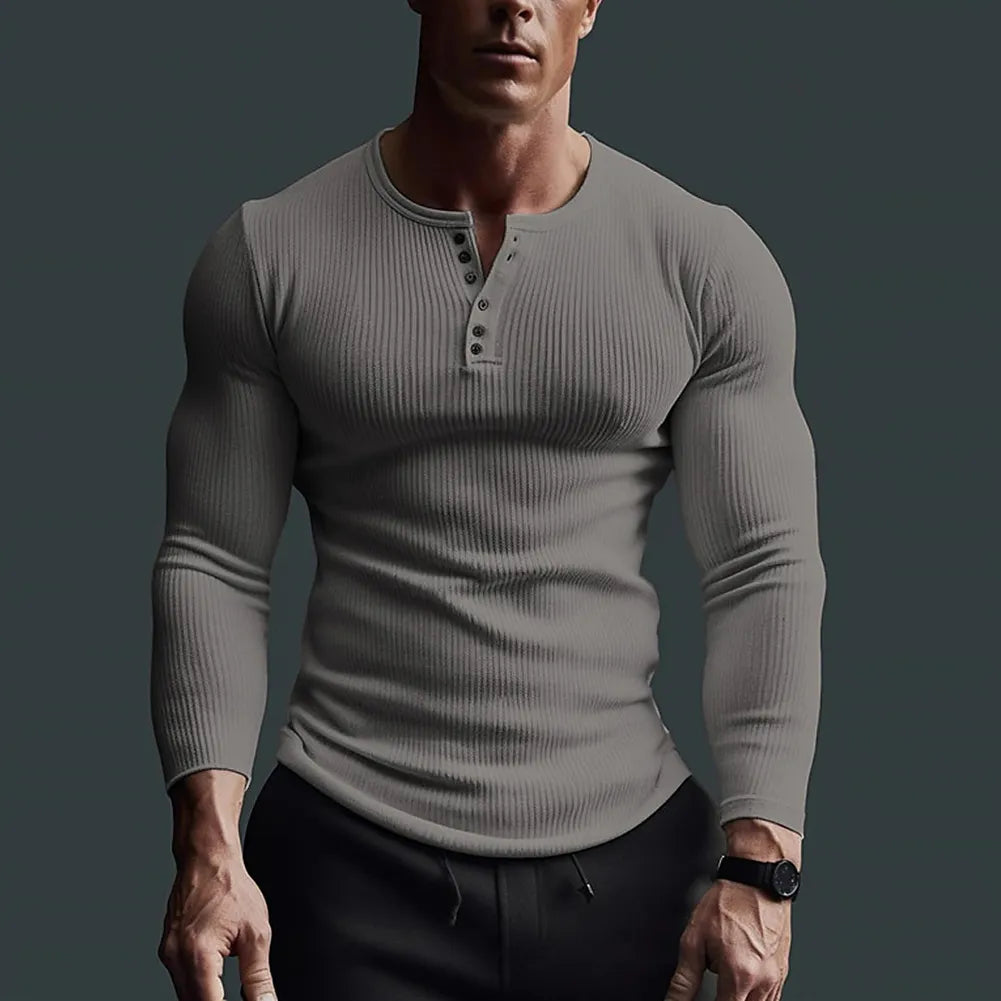 Sebastian Adler | Luxe Heren Henley Shirt met Slim Fit