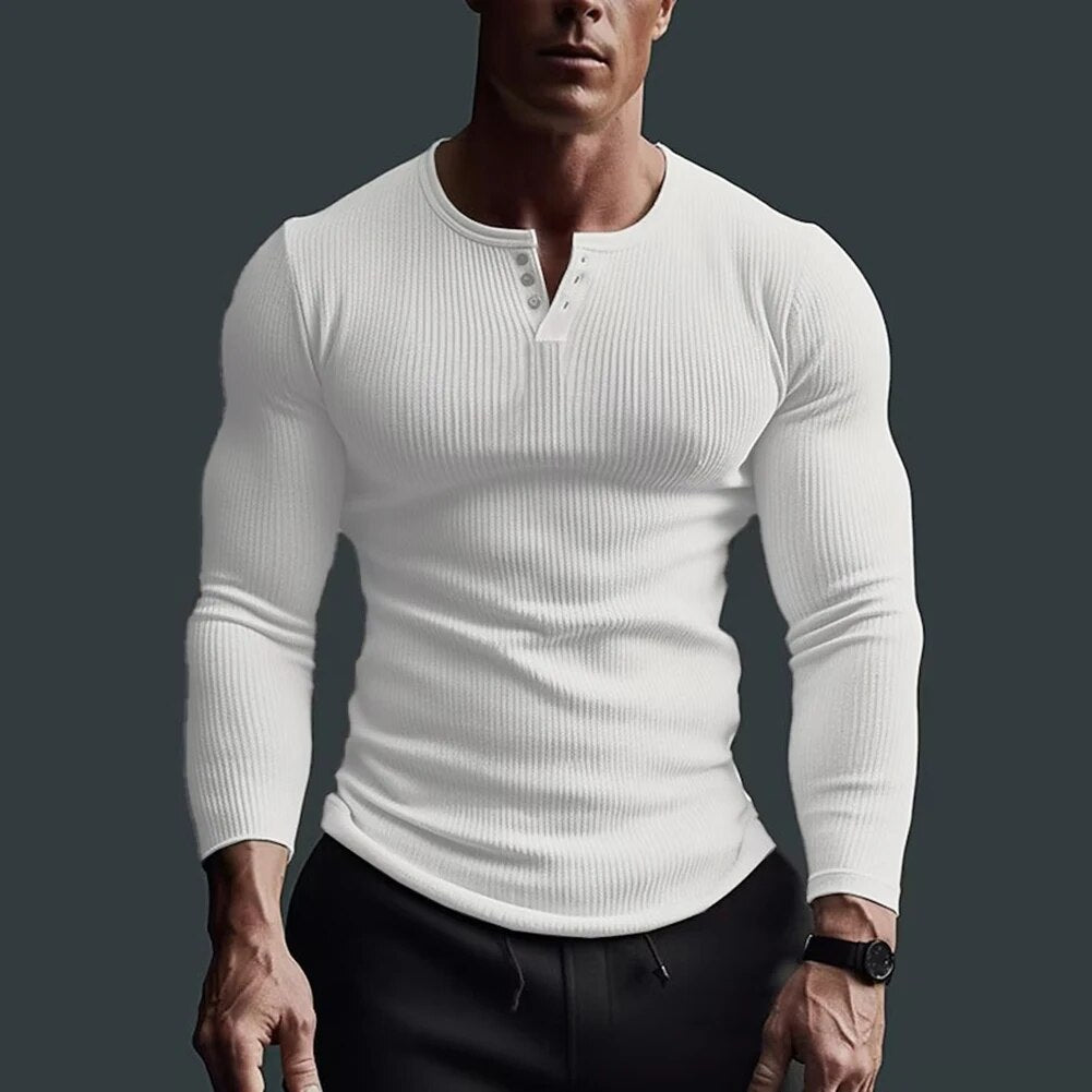 Sebastian Adler | Luxe Heren Henley Shirt met Slim Fit