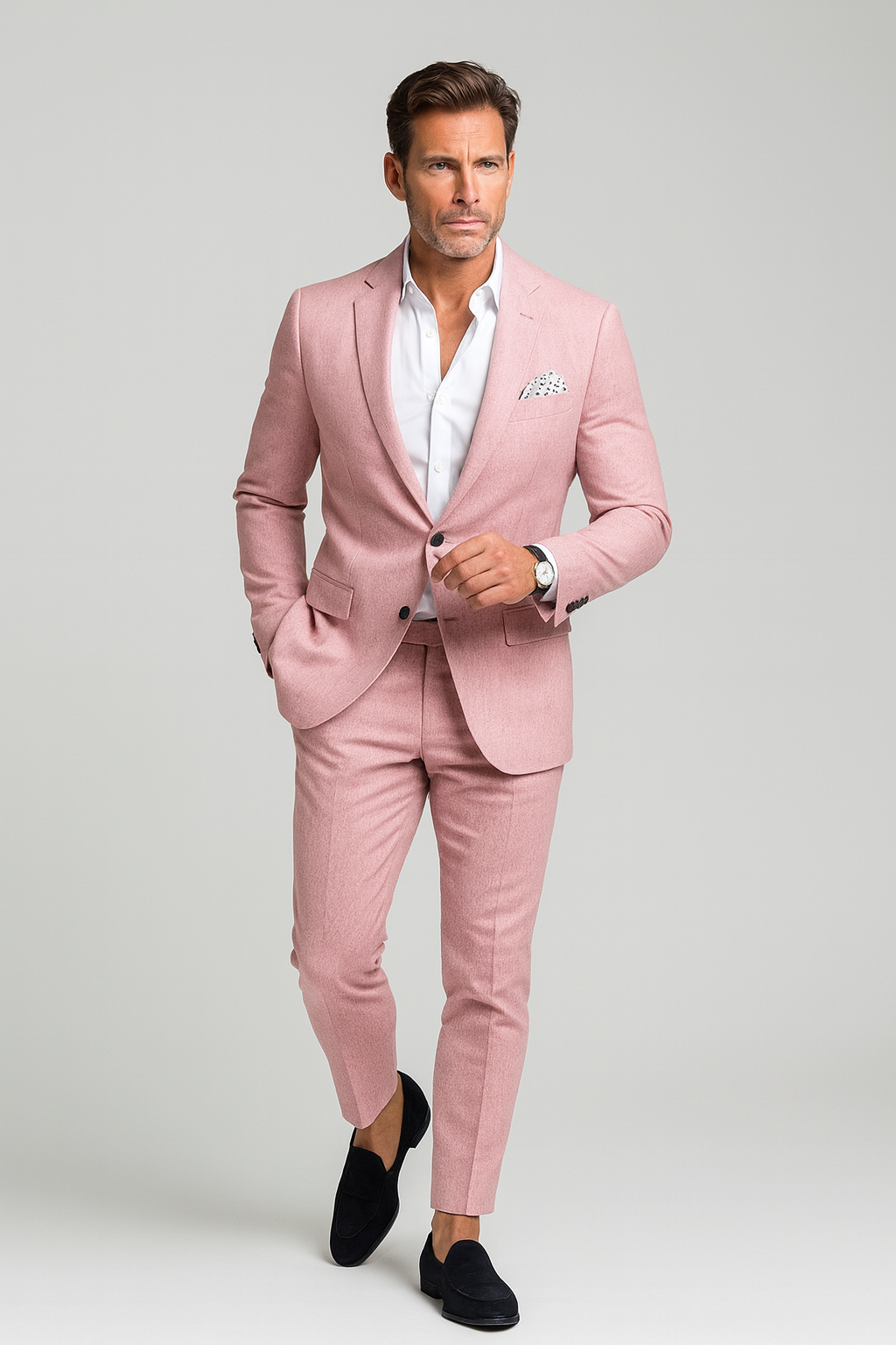 Matteo Firenze | Tweedelig Slim Fit Linnen Pak voor Heren