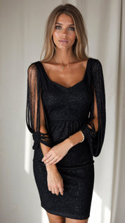 Seraphina Glamour | Luxe Avondjurk met Pailletten & Franjes