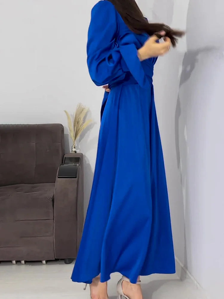 Seraphina Moreau | Satijnen Feestjurk in Smaragdgroen – Perfect voor Kerst & Oud & Nieuw