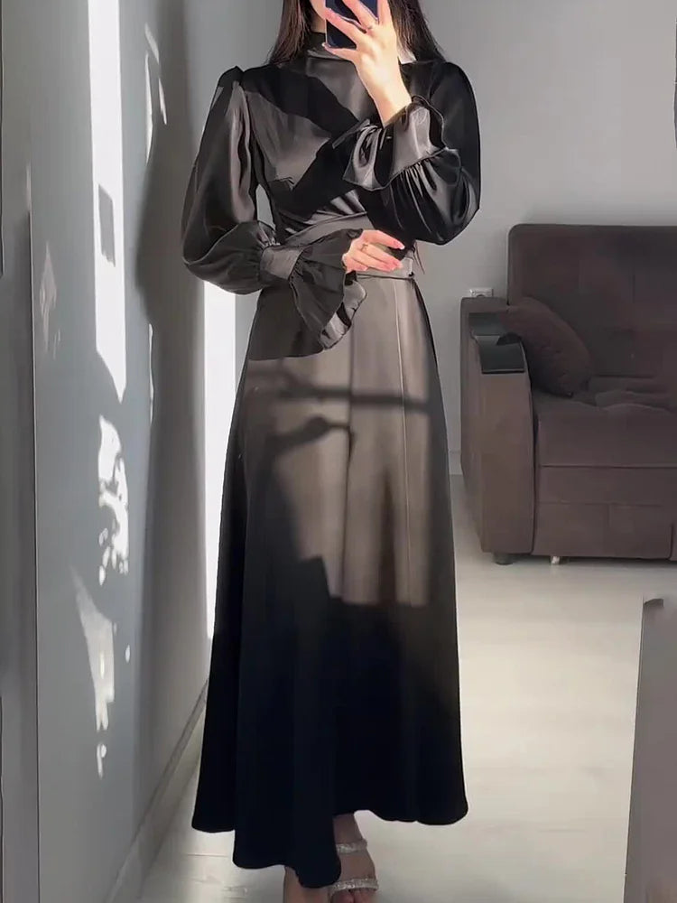 Seraphina Moreau | Satijnen Feestjurk in Smaragdgroen – Perfect voor Kerst & Oud & Nieuw