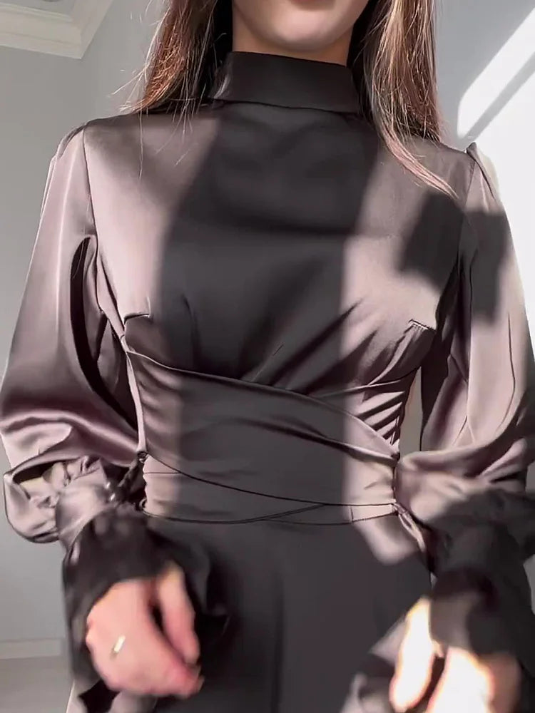 Seraphina Moreau | Satijnen Feestjurk in Smaragdgroen – Perfect voor Kerst & Oud & Nieuw