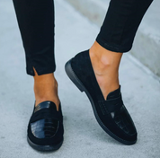 Sofia Moretti | Luxe Leren Loafers in Zwart