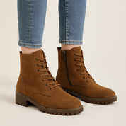 Luca Herrera | Dames suède Martin boots met middelhoge hak