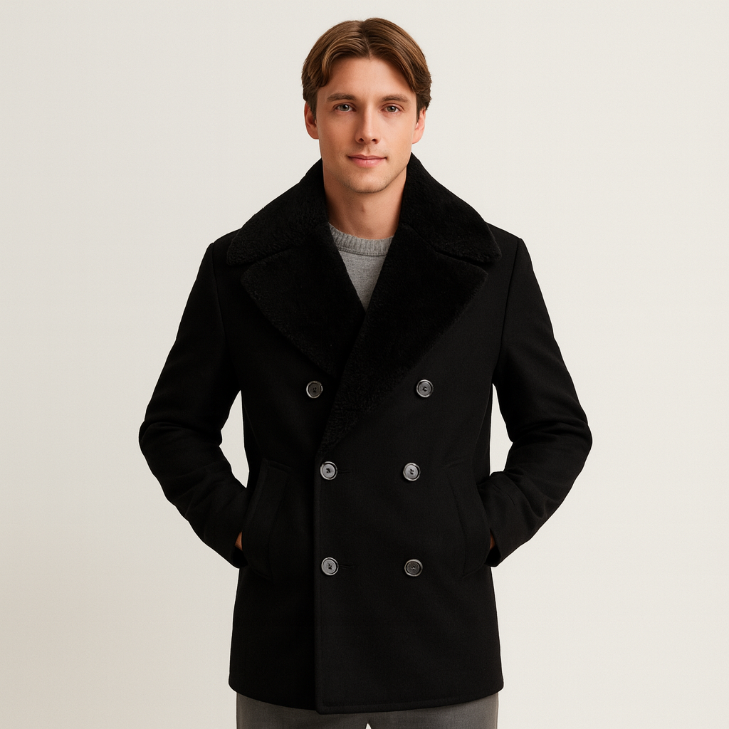 Adrien Lefèvre | Luxe Heren Wolmantel met Tijdloze Klasse