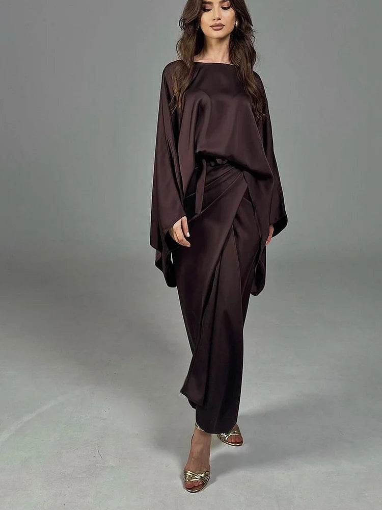 Aveline Moreau | Luxe Satijnen Drapejurk