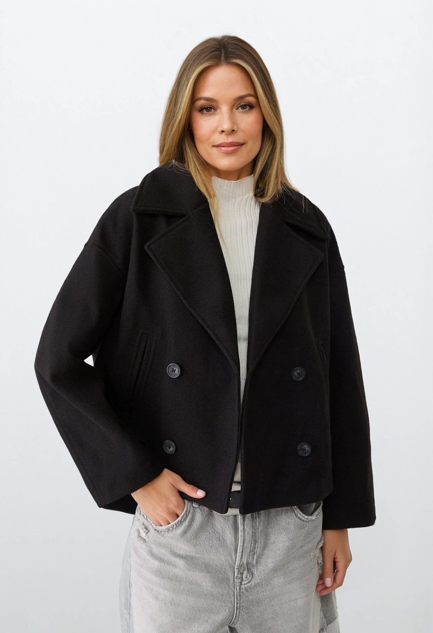 Lanura Elegance | Luxe Double-Breasted Damesjas voor Herfst en Winter