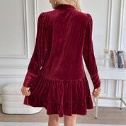 Élise Montreuil | Wijnrode Elegance A-Line Kerst Jurk